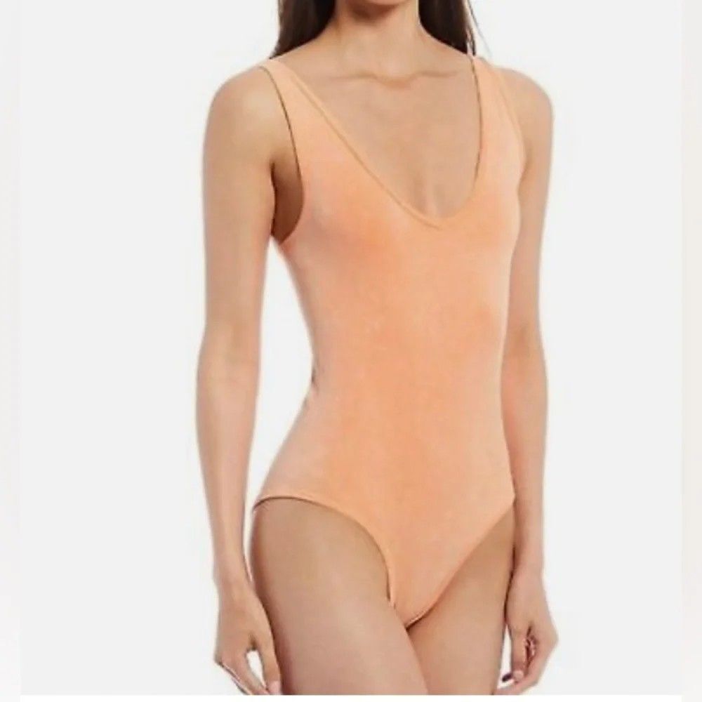 Intimately Free People Clean Lines Bodysuit Womens Size M/L Peach Orange